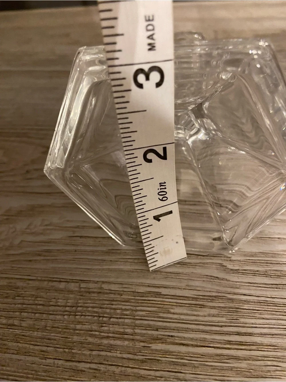 Vintage Clear Glass Candle Stick Holders w/ Flared Octagonal Base (2)